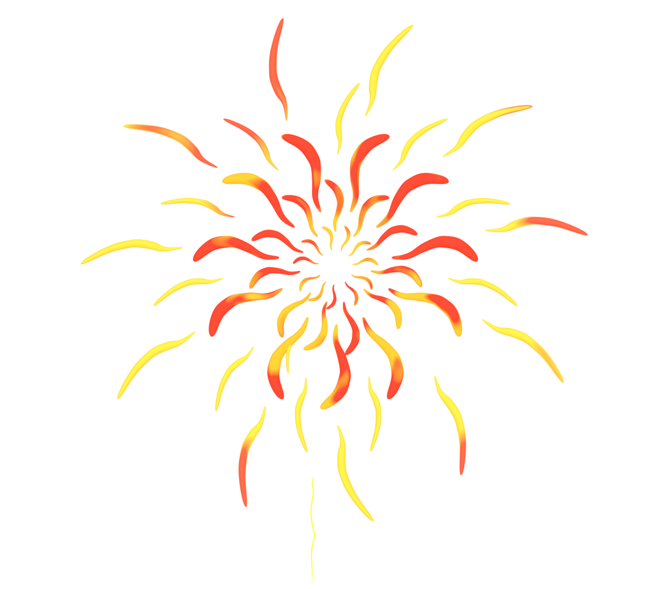 美しい赤色模様の花火のイラスト