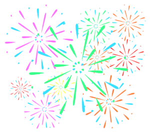 空に上がる綺麗な打ち上げ花火のイラスト