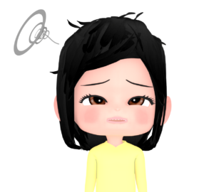 寝癖がついた女性のイラスト