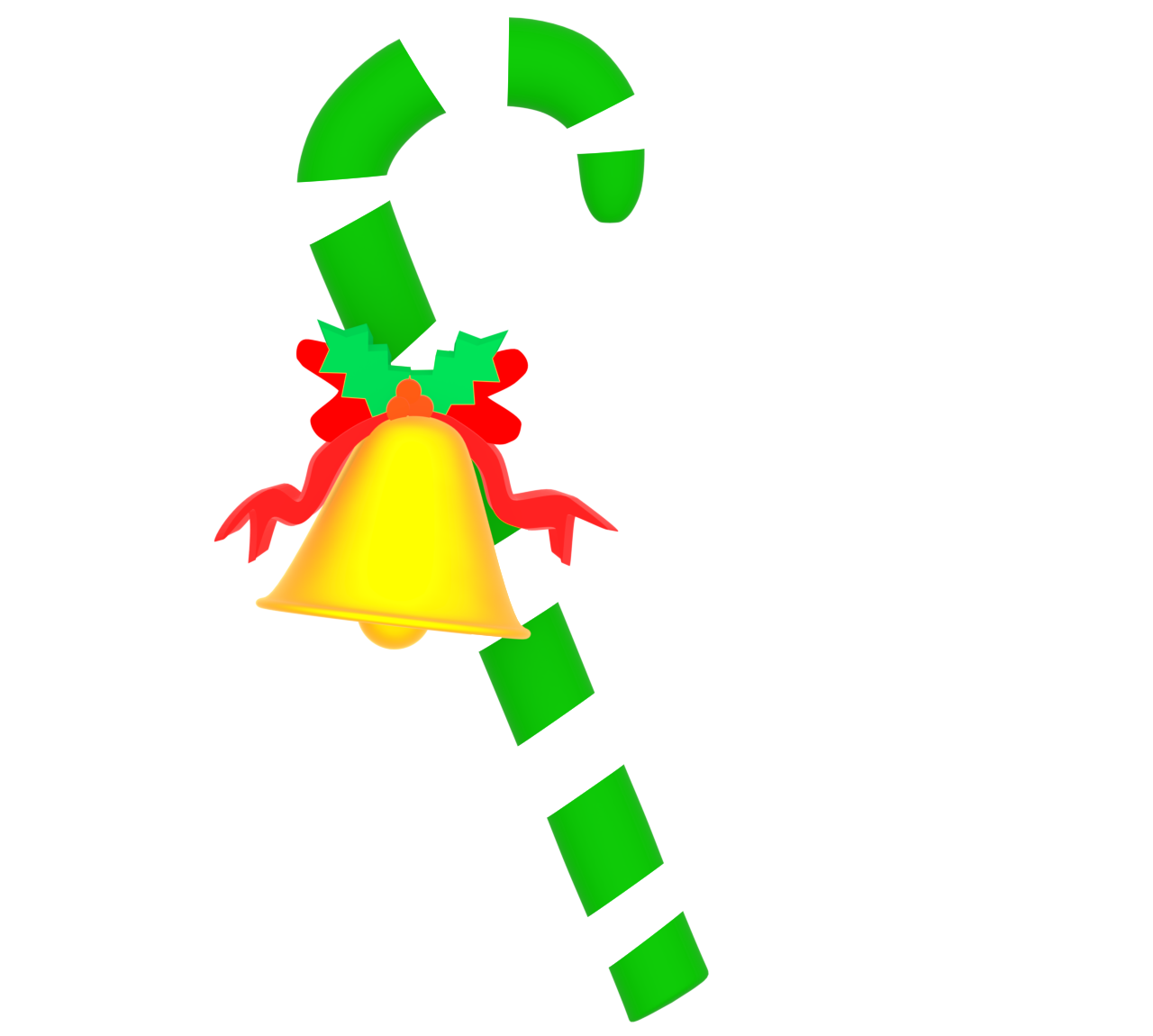 鈴付きステッキキャンディーのイラスト