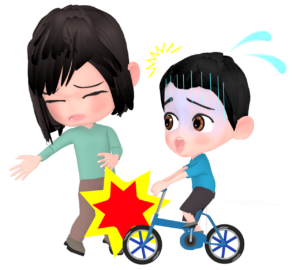 自転車の接触事故のイラスト