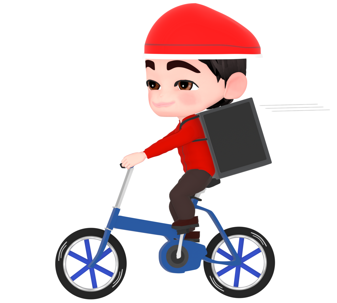 自転車で運ぶフードデリバリーのイラスト