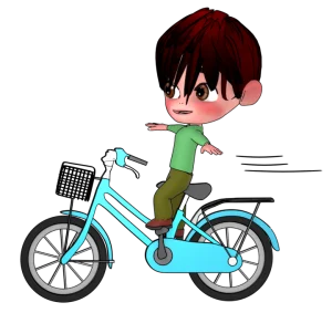 自転車で手放し運転をするイラスト