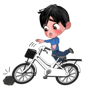 バランスを崩す自転車のイラスト