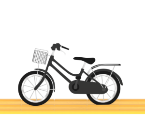 点字ブロックの上にある自転車のイラスト