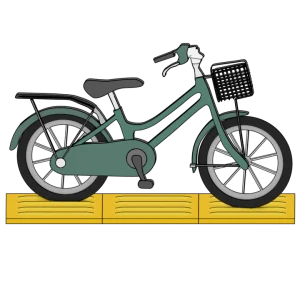 点字ブロックの上にある自転車のイラスト