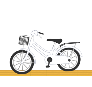 点字ブロックの上にある自転車のイラスト