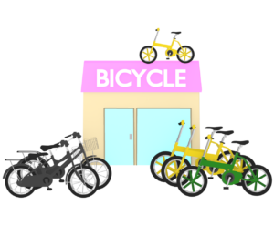 自転車屋のイラスト