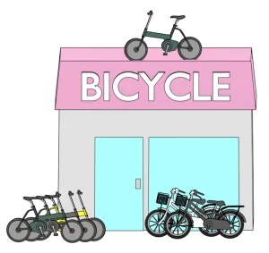 自転車屋のイラスト