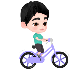 自転車に乗る男の子のイラスト