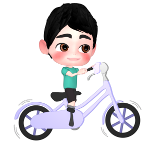 自転車に乗る男の子のイラスト
