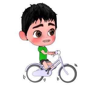 自転車に乗る男の子のイラスト