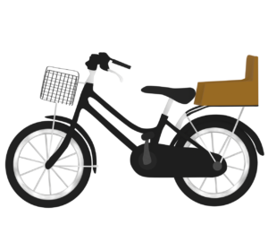 チャイルドシート付き自転車のイラスト