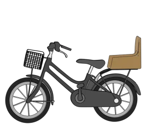 チャイルドシート付きの自転車のイラスト