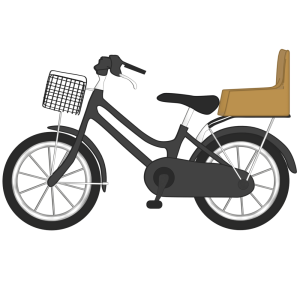 チャイルドシート付きの自転車のイラスト
