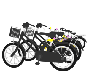 並ぶ自転車のイラスト