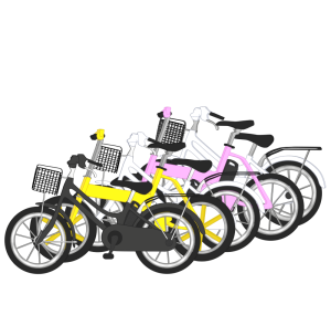 並ぶ自転車のイラスト