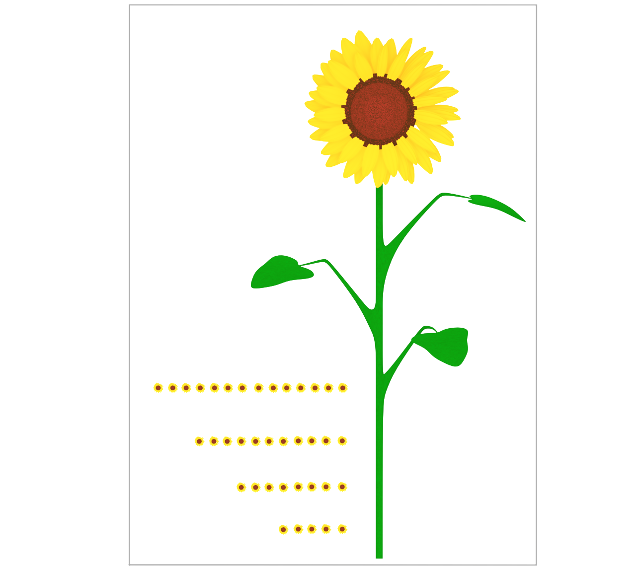 大きなひまわりのテンプレート