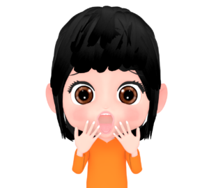 目を開いてビックリする女性のイラスト