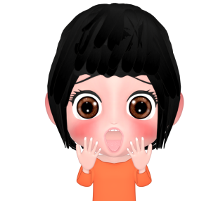 目を開いてビックリする女性のイラスト