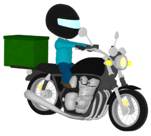 バイク便のイラスト