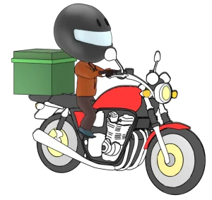 バイク便のイラスト