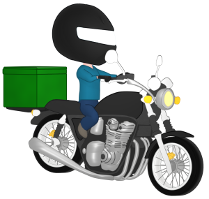 バイク便のイラスト