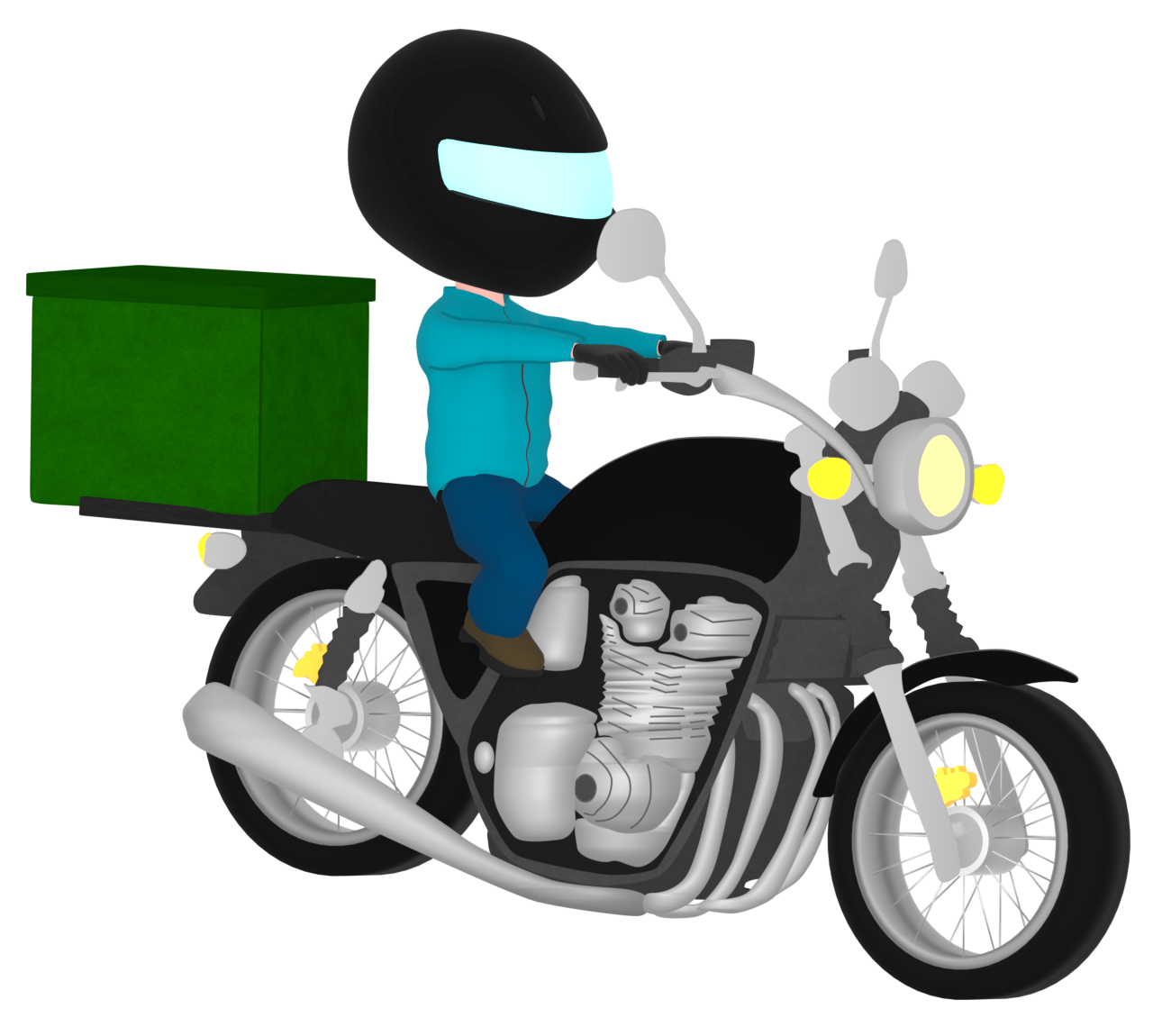 バイク便のイラスト