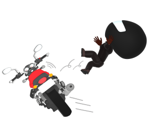 バイクから投げ出されるライダーのイラスト