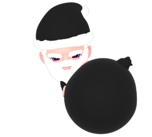 黒い袋とブラックサンタのイラスト