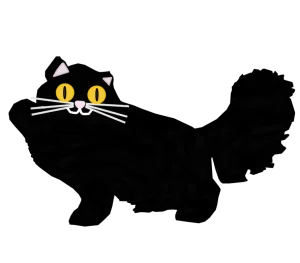 縦目の黒猫のイラスト