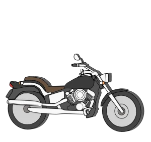 ブラックカラーのアメリカンバイクのイラスト