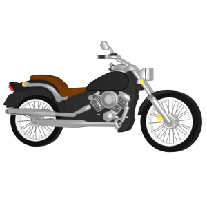 ブラックカラーのアメリカンバイクのイラスト