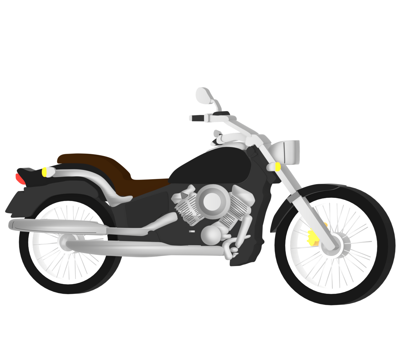 かっこいいアメリカンバイクのイラスト