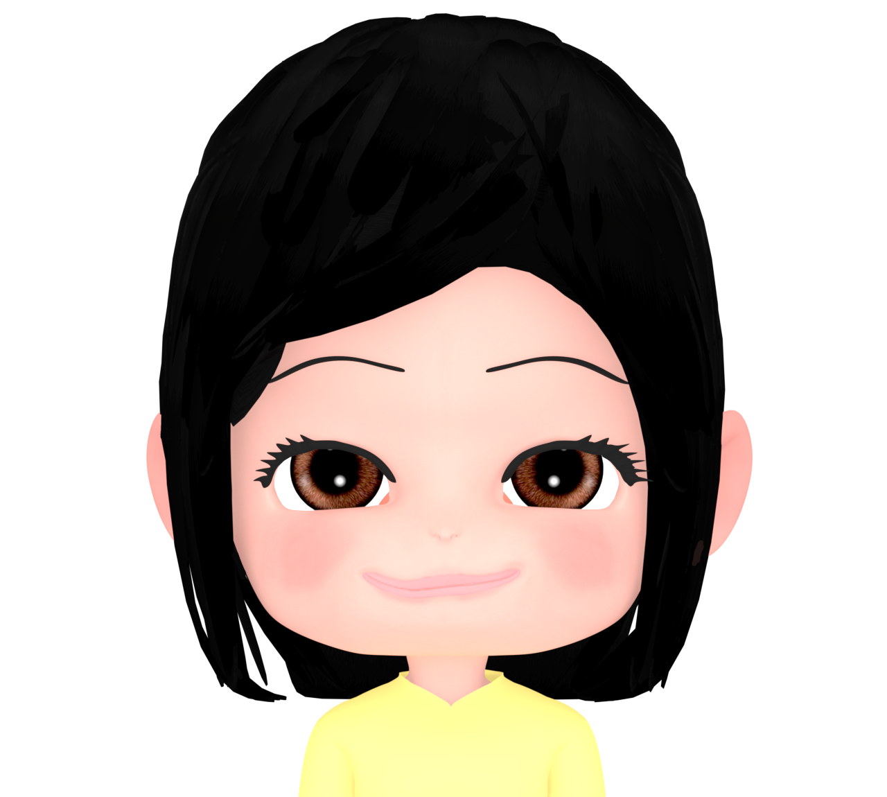 黒の髪の色をした女性のイラスト