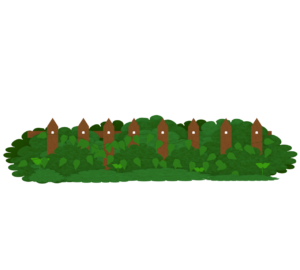 目隠しに利用をする垣根のイラスト
