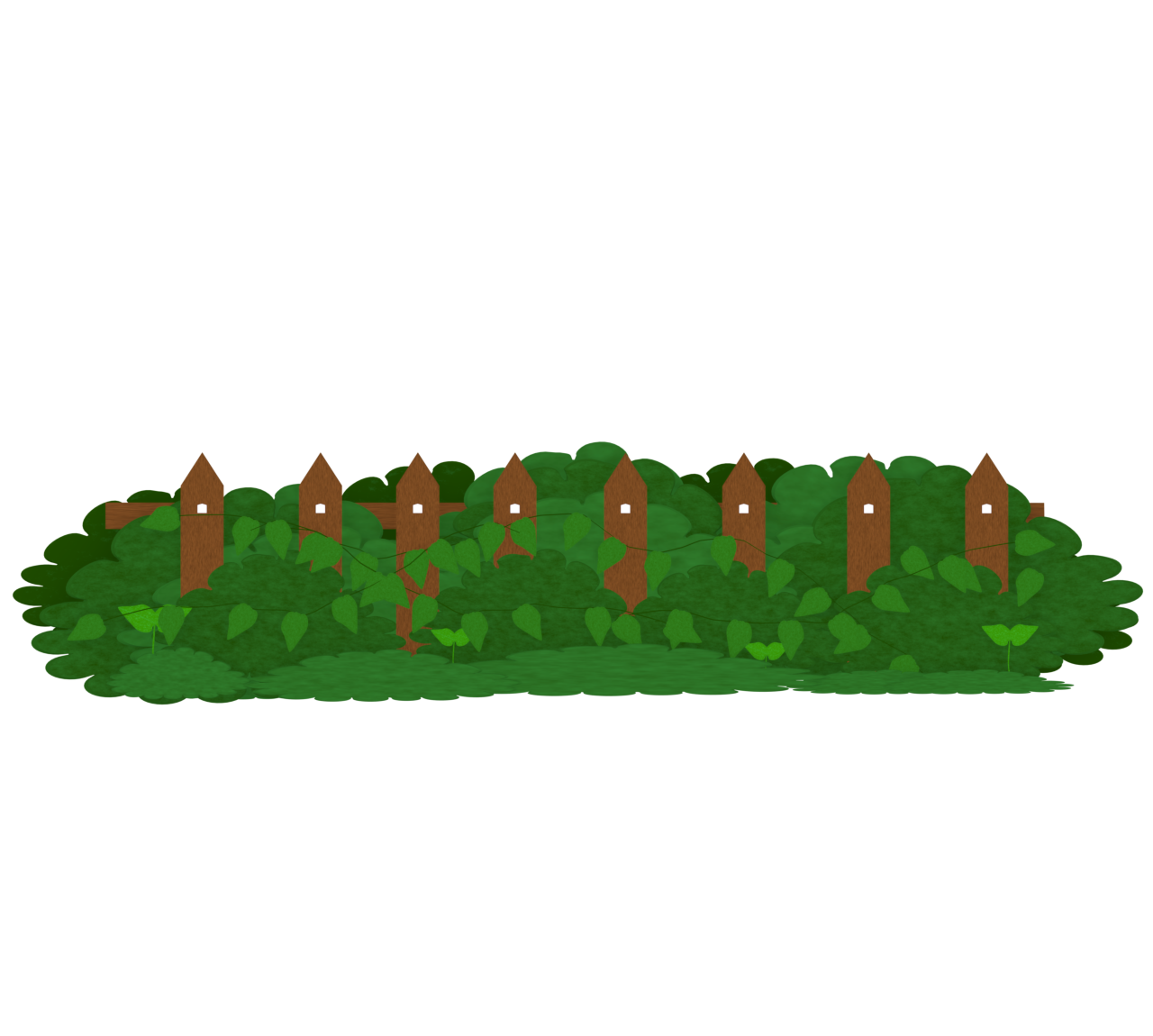目隠しに利用をする垣根のイラスト