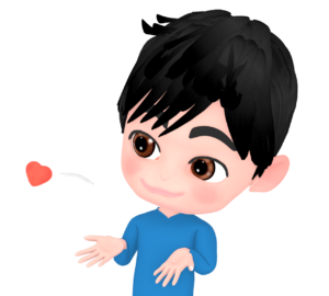 投げキッスをする男性のイラスト