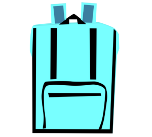 青いバッグのイラスト
