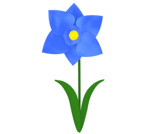 青色のスイセンのイラスト