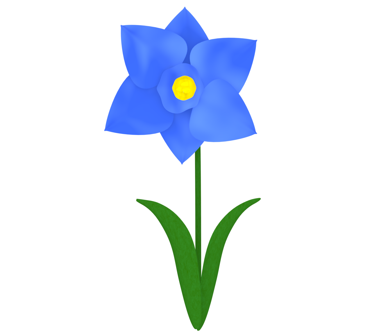 青色のスイセンのイラスト