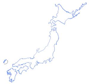 青色の日本地図のイラスト