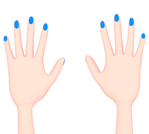 青色のマニキュアのイラスト