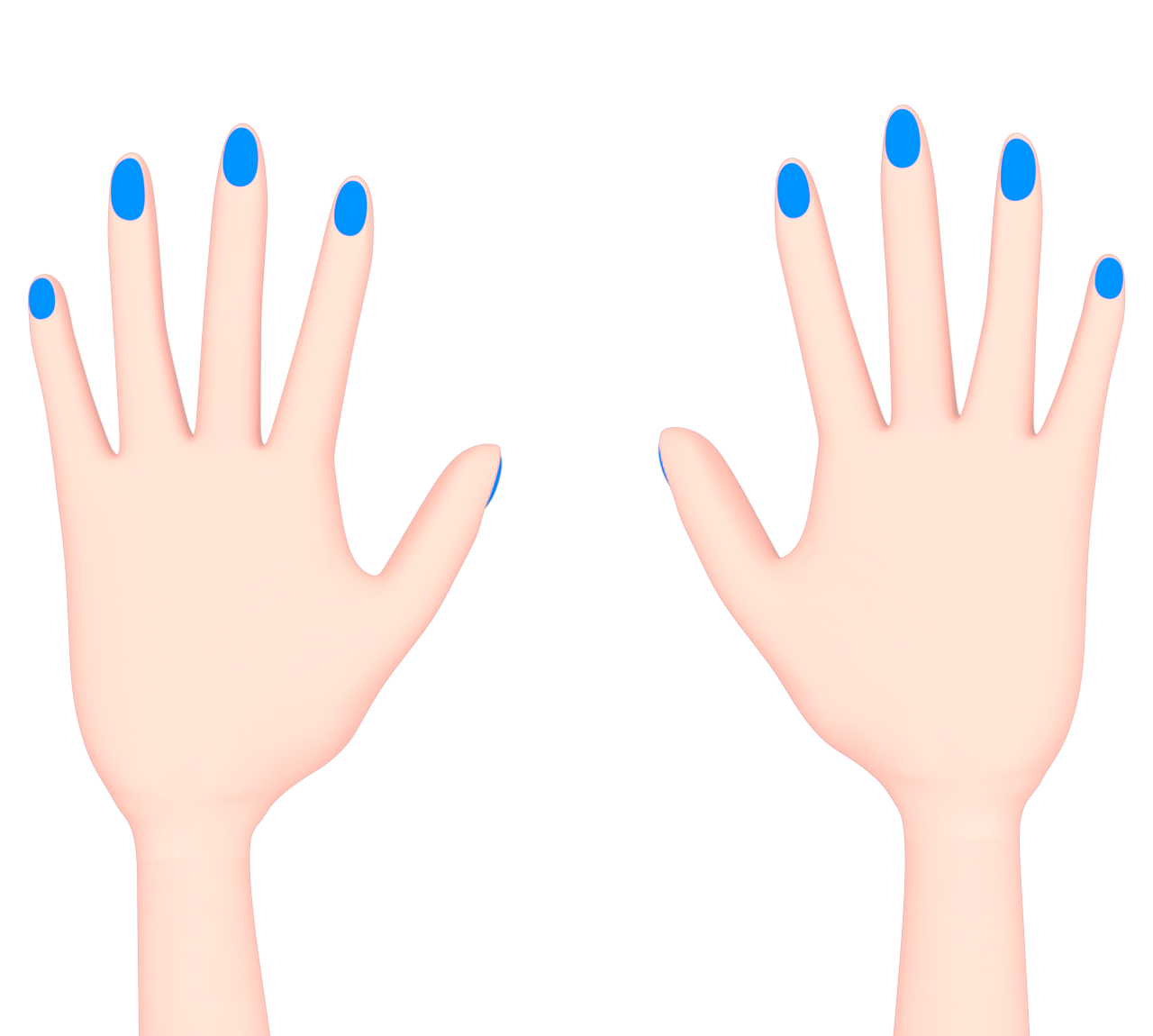 青色のマニキュアのイラスト