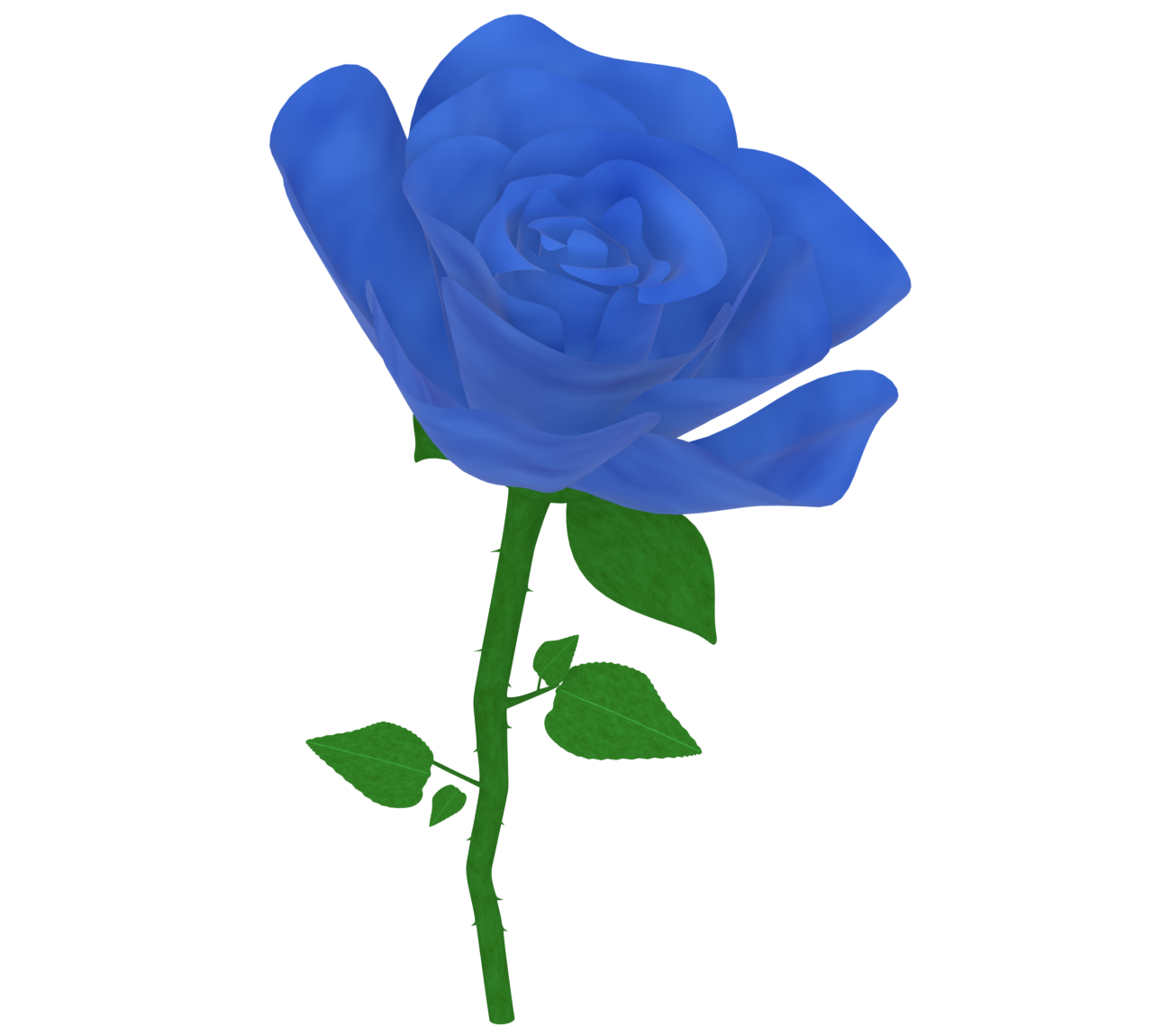青色の薔薇のイラスト