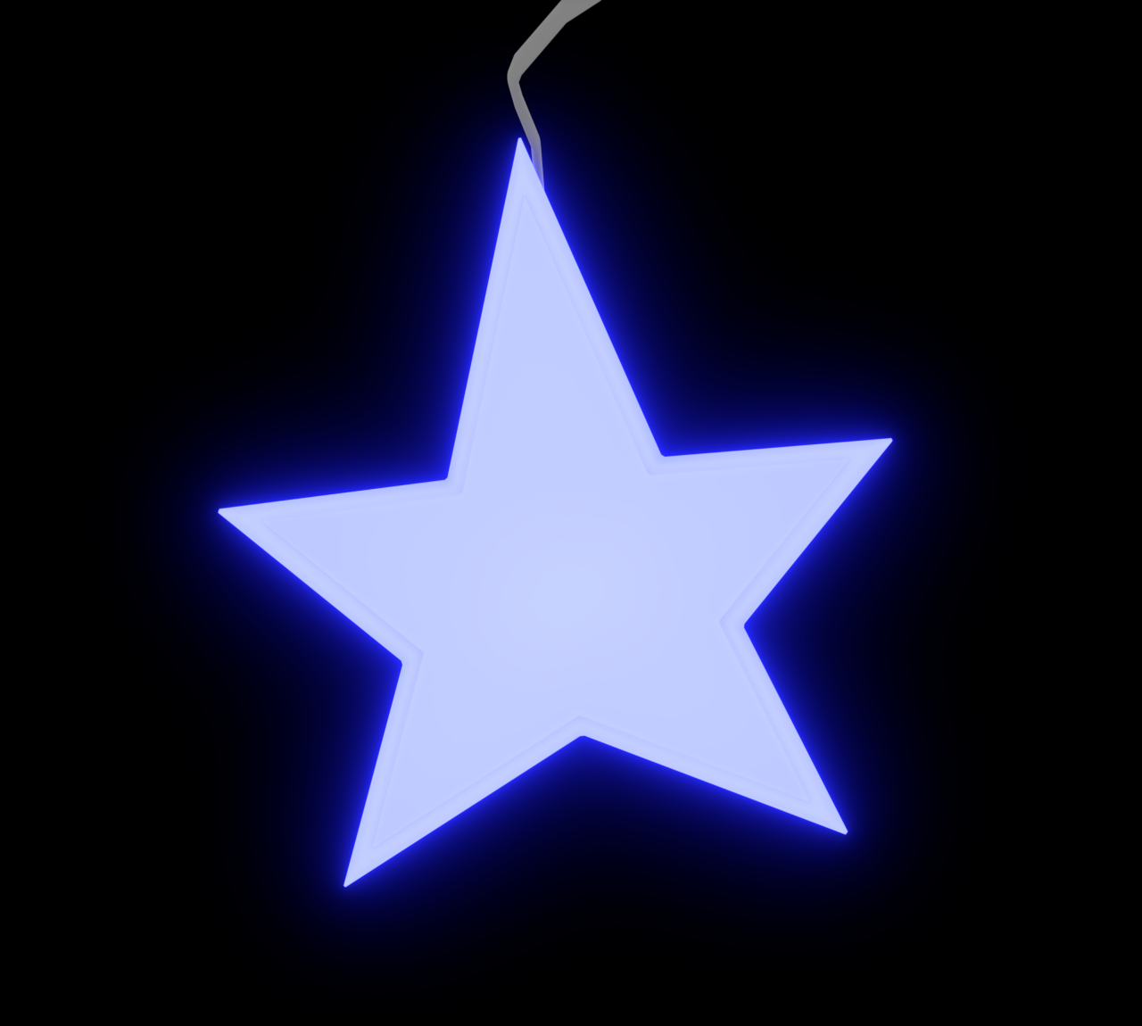 青く光る星の飾りのイラスト