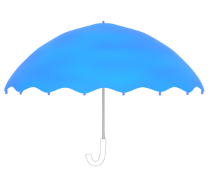 青い傘のイラスト