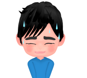 赤面をしている男性のイラスト