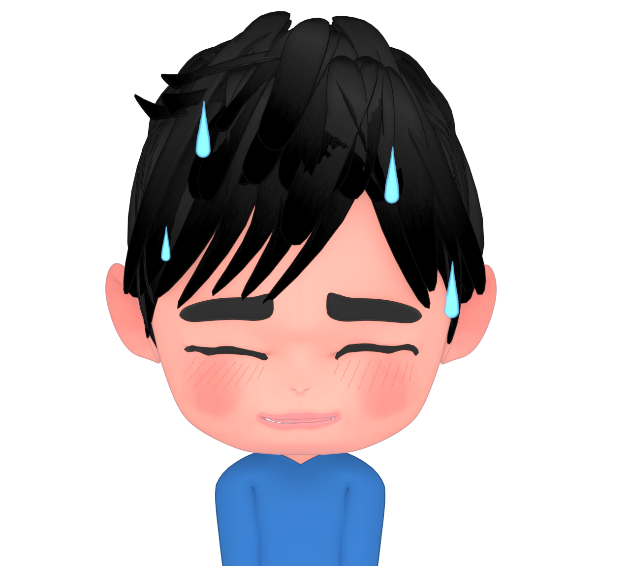 赤面をしている男性のイラスト