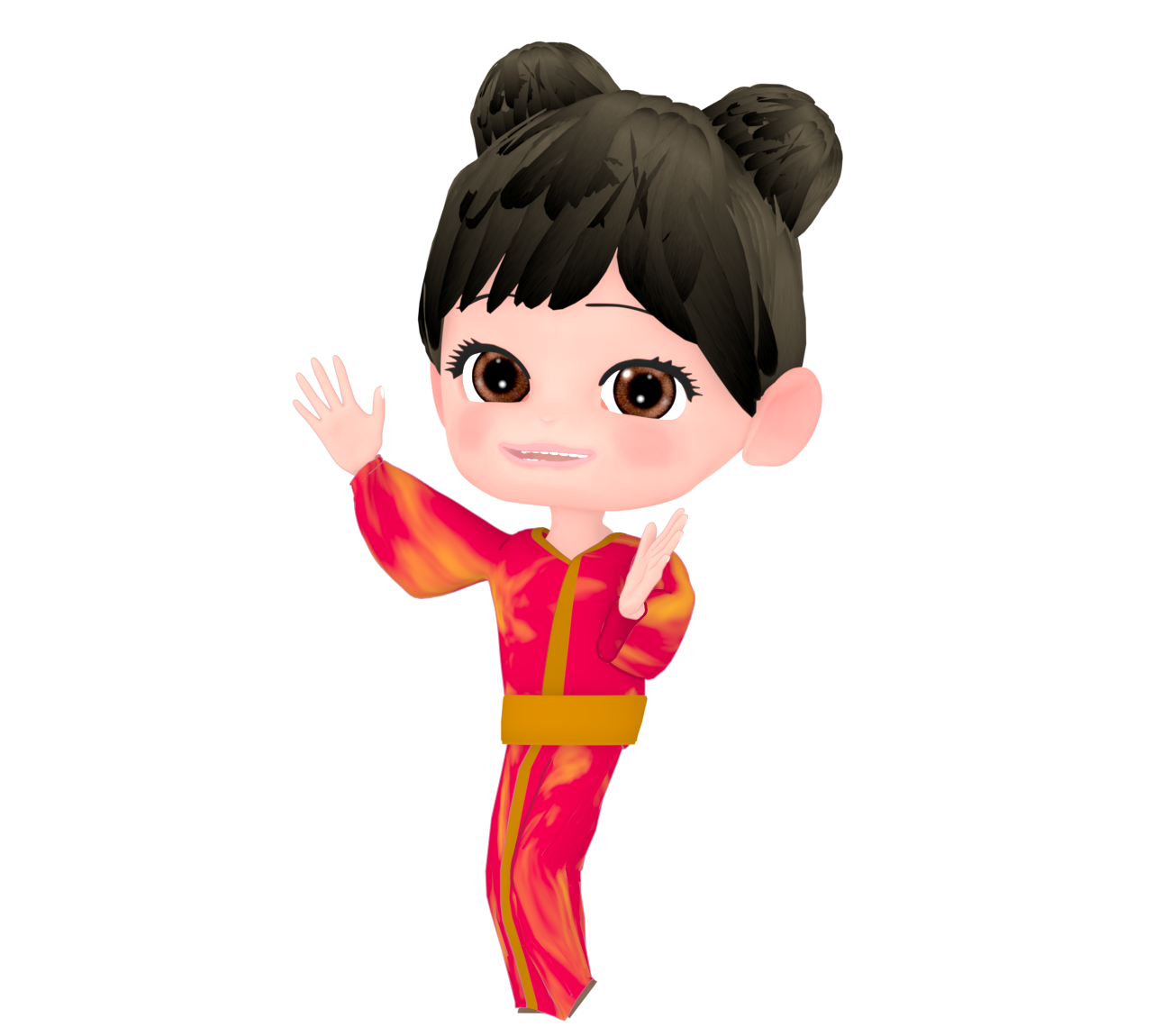 盆踊りのかわいい女の子のイラスト